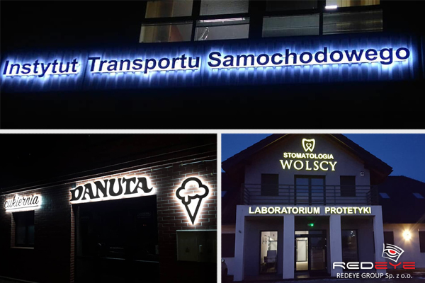 litery halo blokowe na dystansach warszawa krakow wroclaw rzeszow katowice